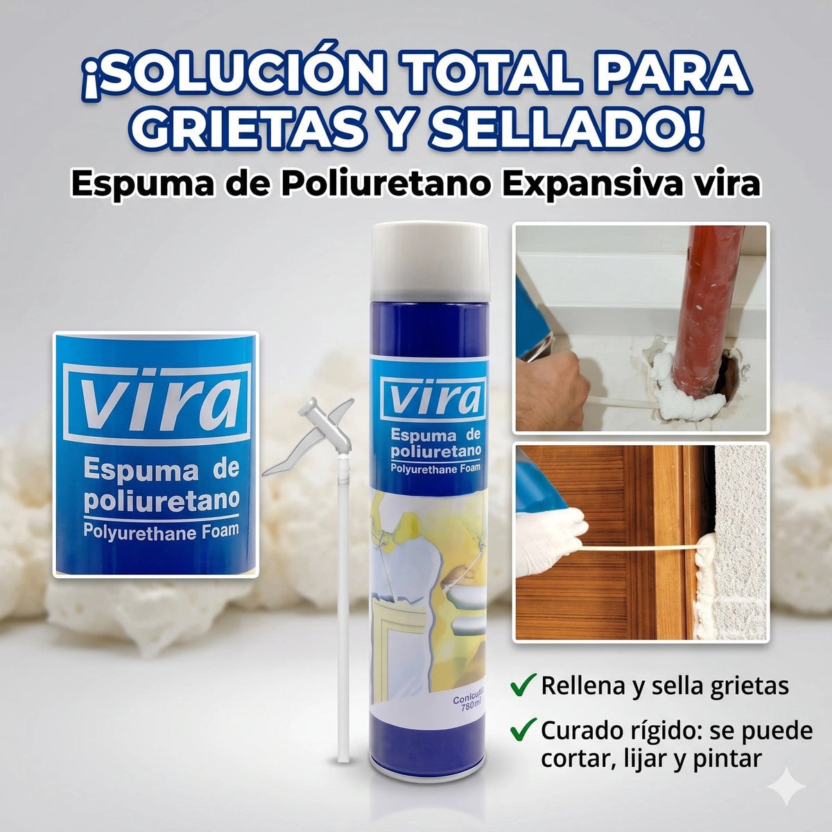 Espuma Expansiva de Poliuretano - Aislamiento Total y Sellado Profe