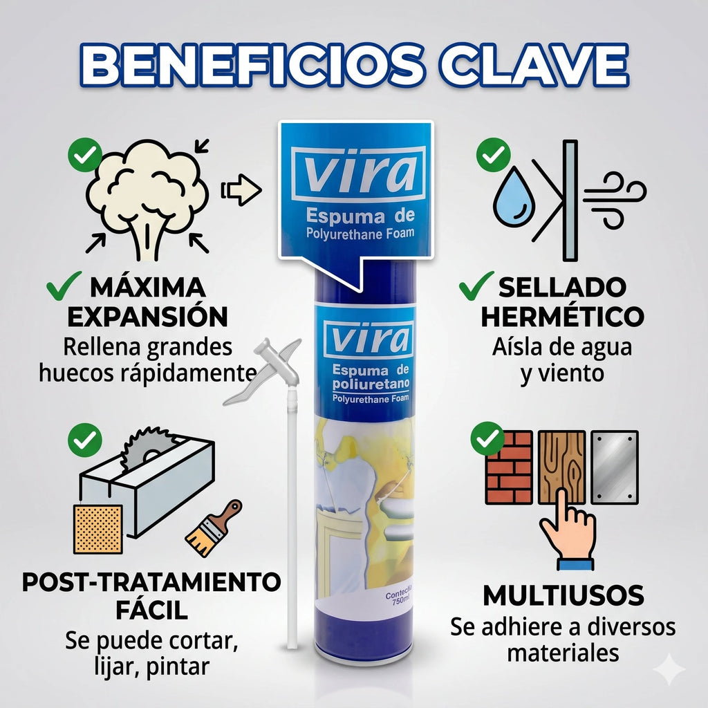 Espuma Expansiva de Poliuretano - Aislamiento Total y Sellado Profe